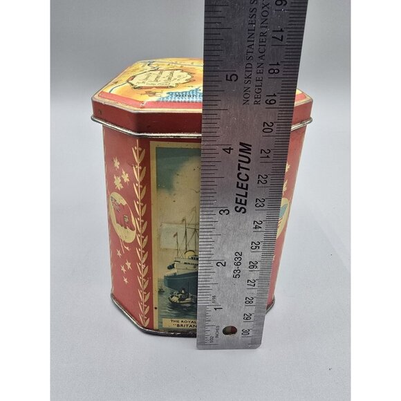 Queen Elizabeth II Biscuit Tin 1956 Opening St. Lawrence Seaway Gray‎ Dunn & Co - Picture 11 of 11